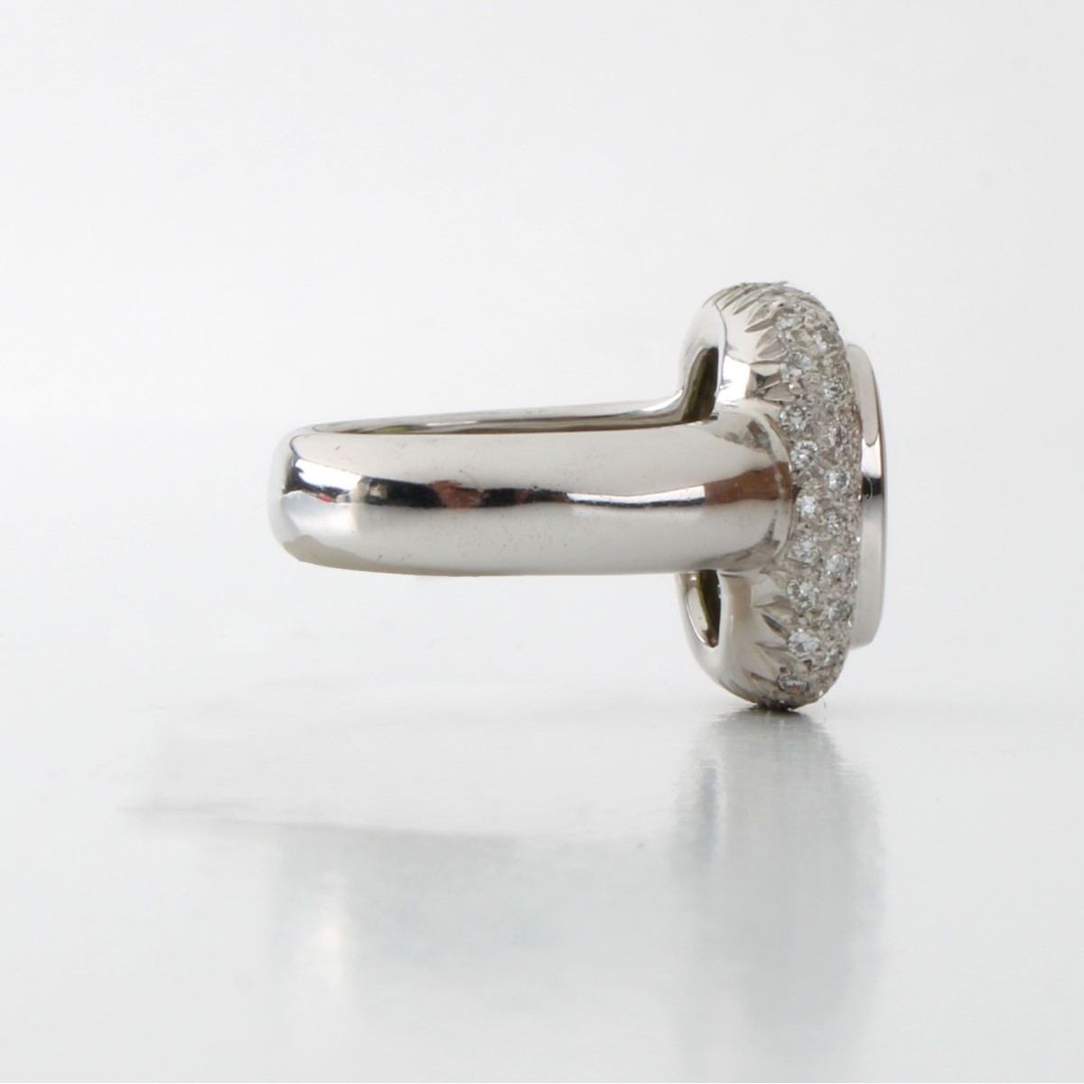 Peridot, Diamond and 18K Ring