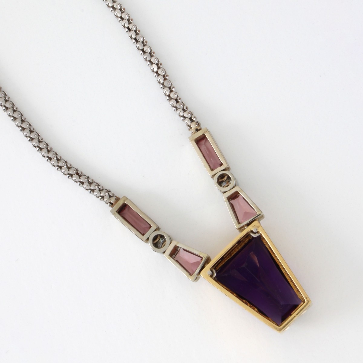 Gemstone and 18K Pendant Necklace