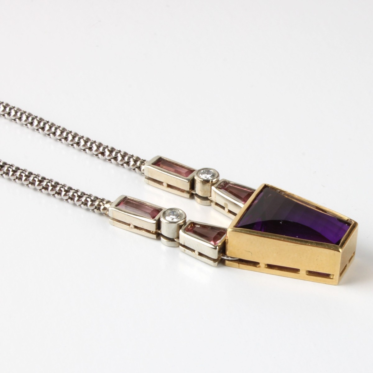 Gemstone and 18K Pendant Necklace