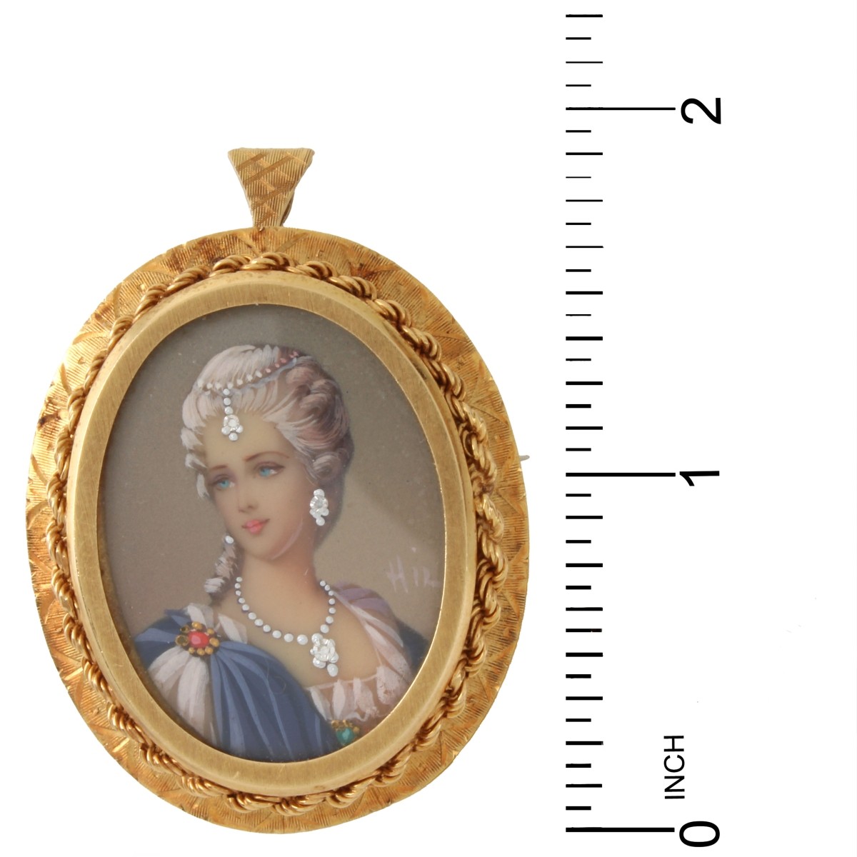 18K Portrait Miniature Pendant