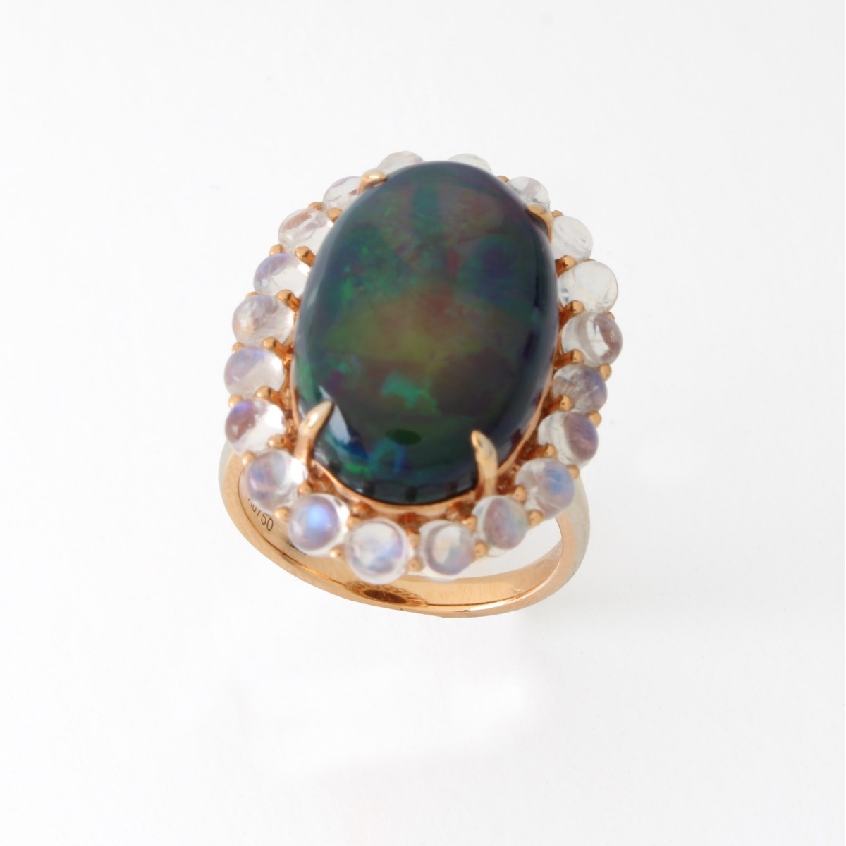 Black Opal and 18K Ring