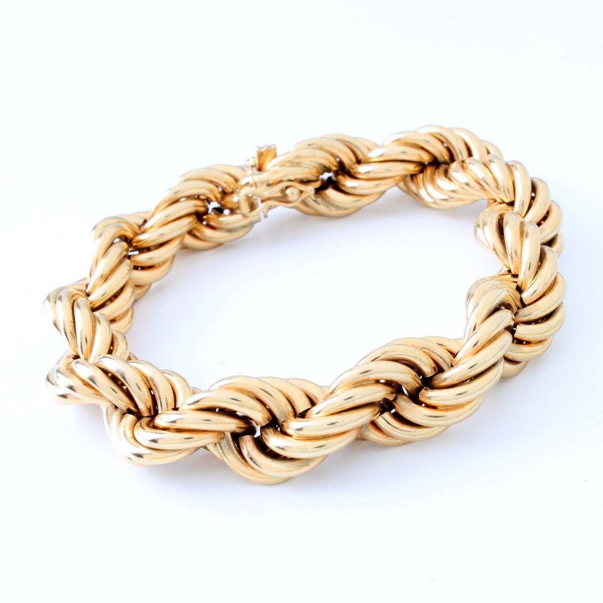 14K Yellow Gold Retro Rope Bracelet