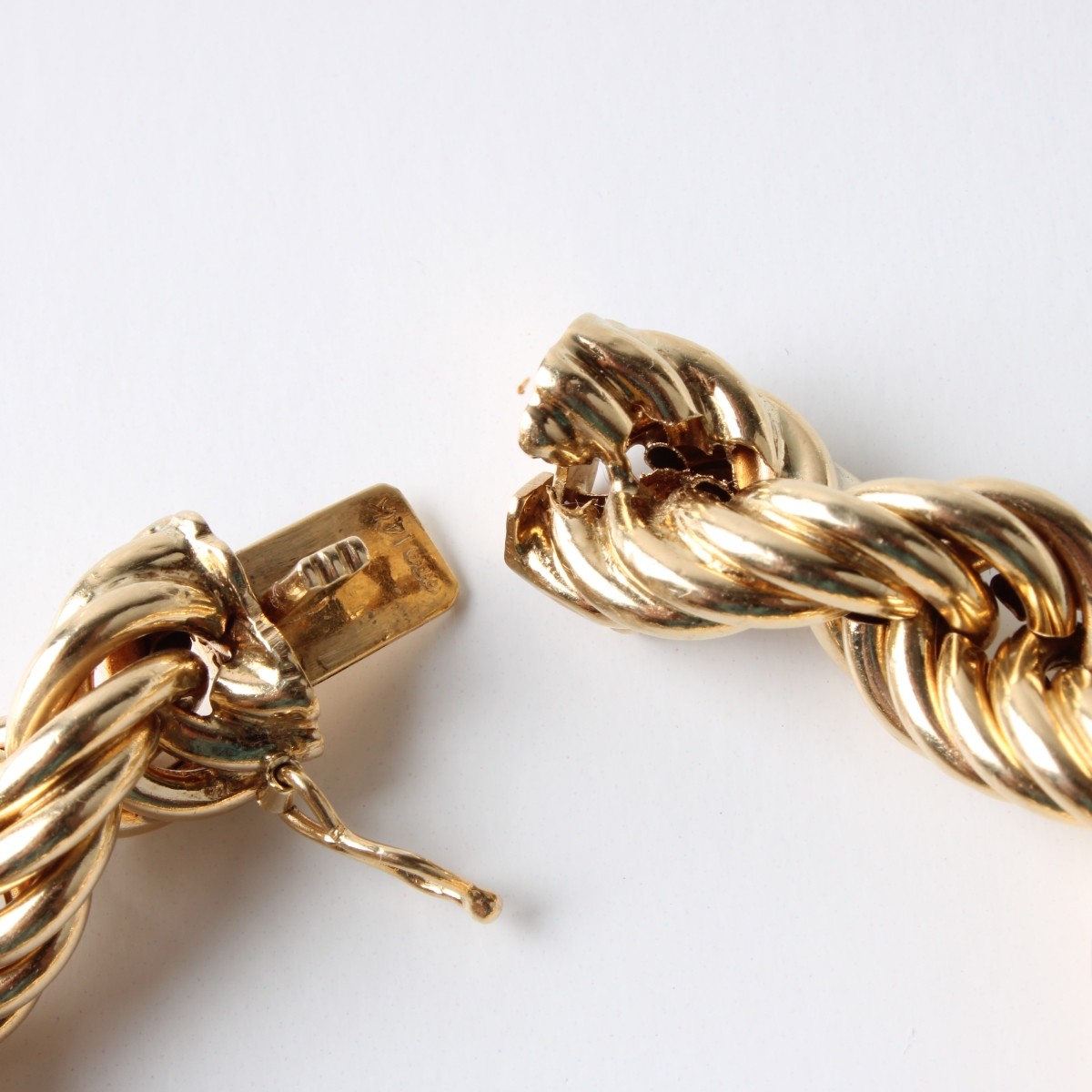 14K Yellow Gold Retro Rope Bracelet