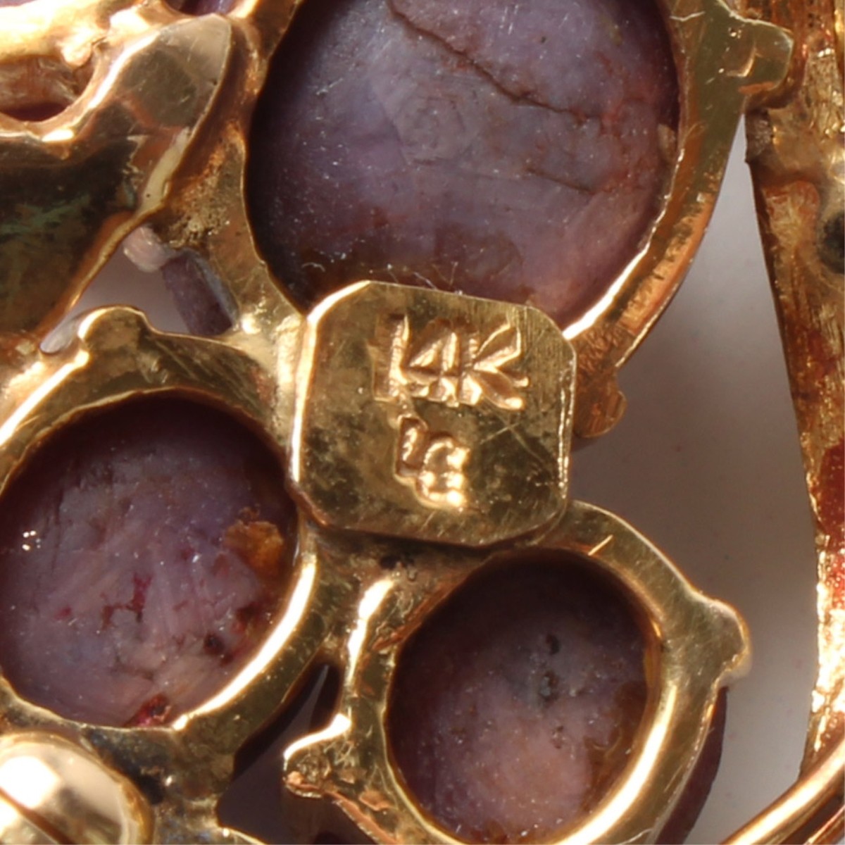 Star Ruby and 14K Brooch