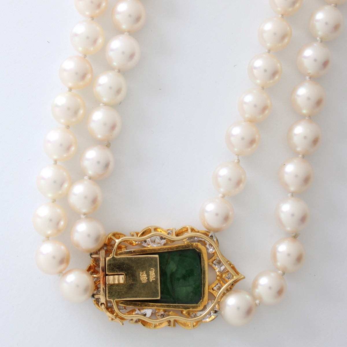Pearl, Jade and Diamond Necklace