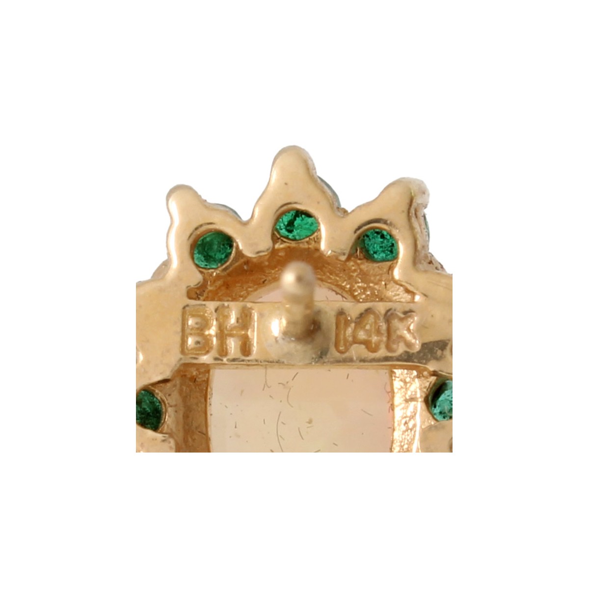 Opal, Emerald and 14K Earrings