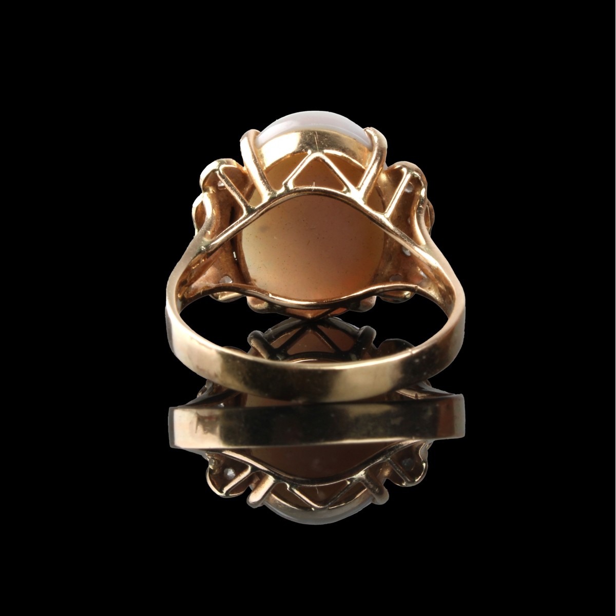 Opal, Diamond and 14K Ring