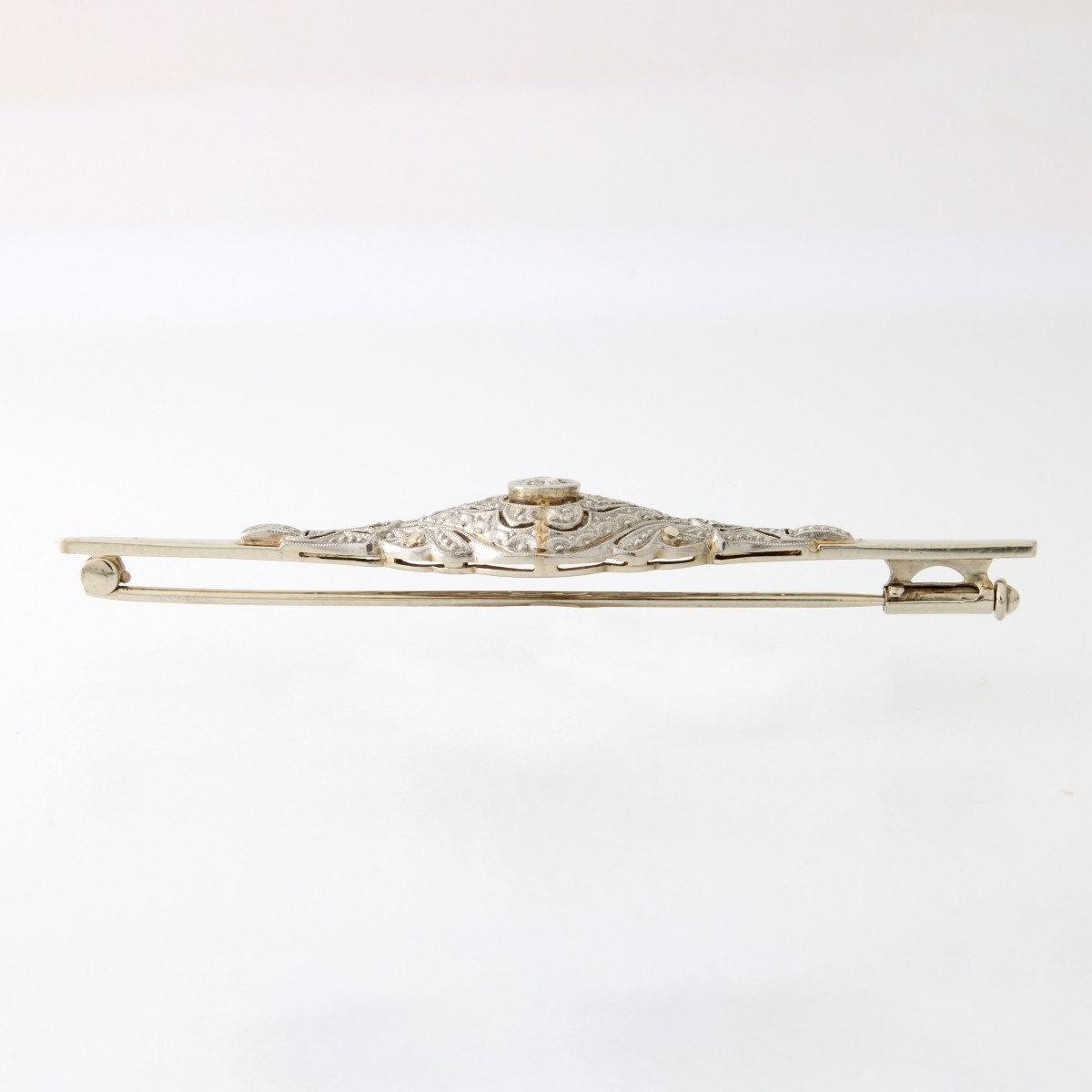 Diamond and 14K Bar Pin