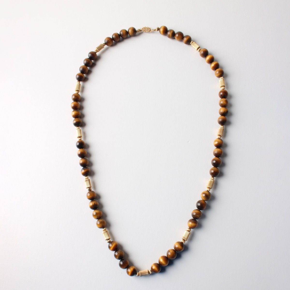 Tiger Eye and 14K Necklace