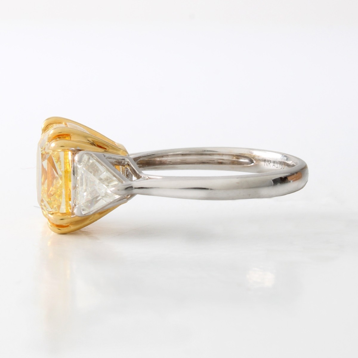 GIA 6.03 Fancy Yellow Diamond and 18K Ring