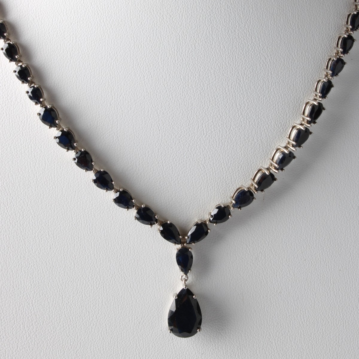 Sapphire and Sterling Necklace