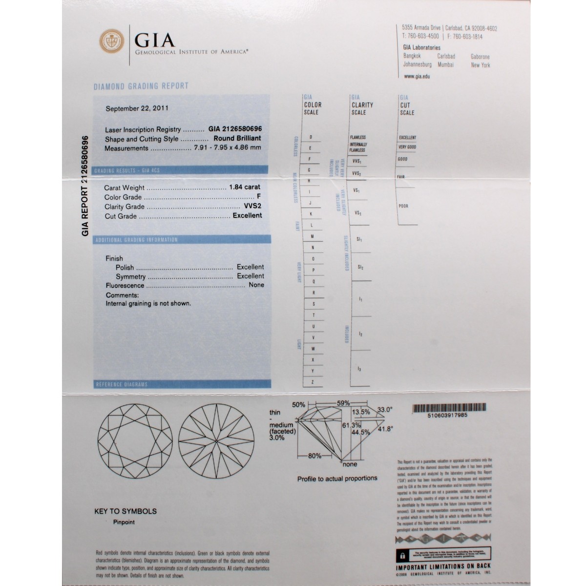 Harry Winston / GIA Diamond and Platinum Ring