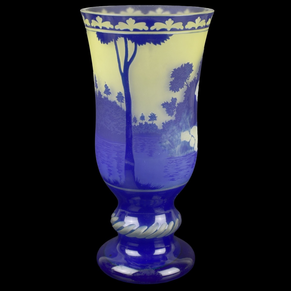 Cameo Cobalt Blue Glass