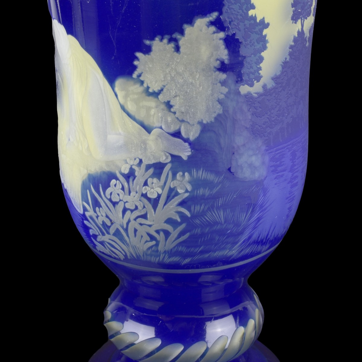 Cameo Cobalt Blue Glass