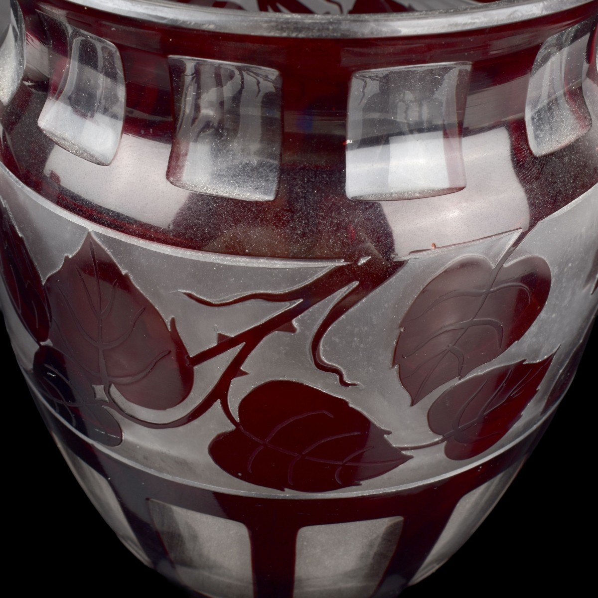 Czechoslovak Ruby Red Cameo Vase