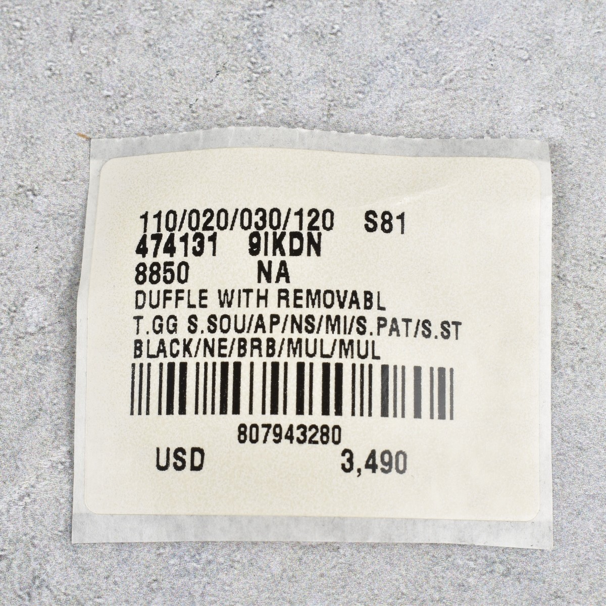 Gucci Monogram Duffle Bag