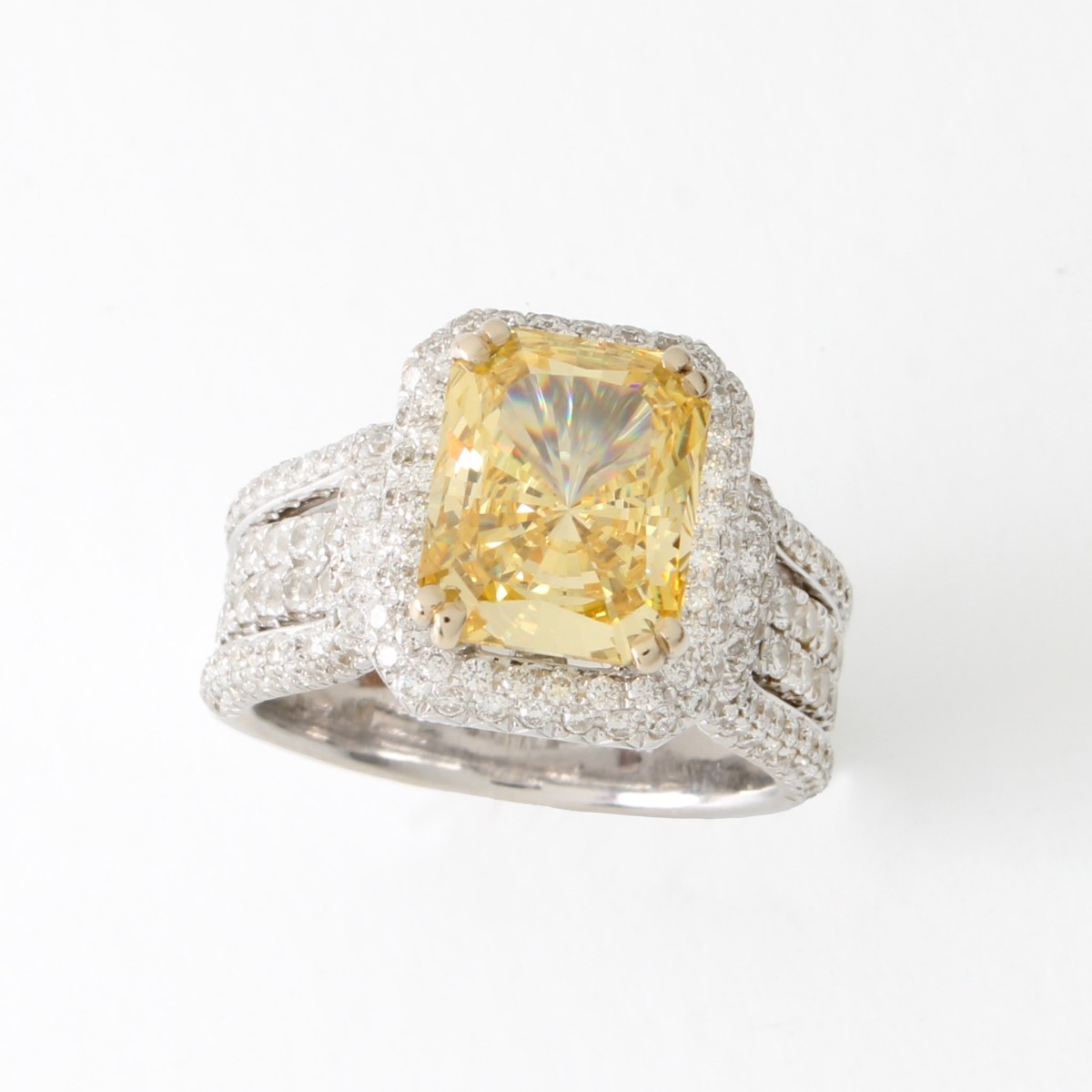 Diamond, CZ and 18K Ring