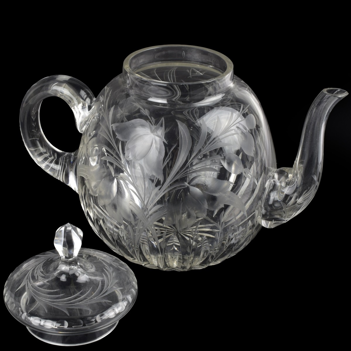 Antique Cut Glass Teapot