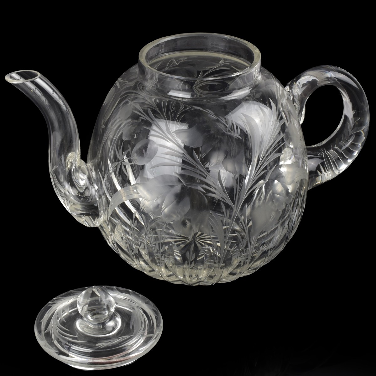 Antique Cut Glass Teapot