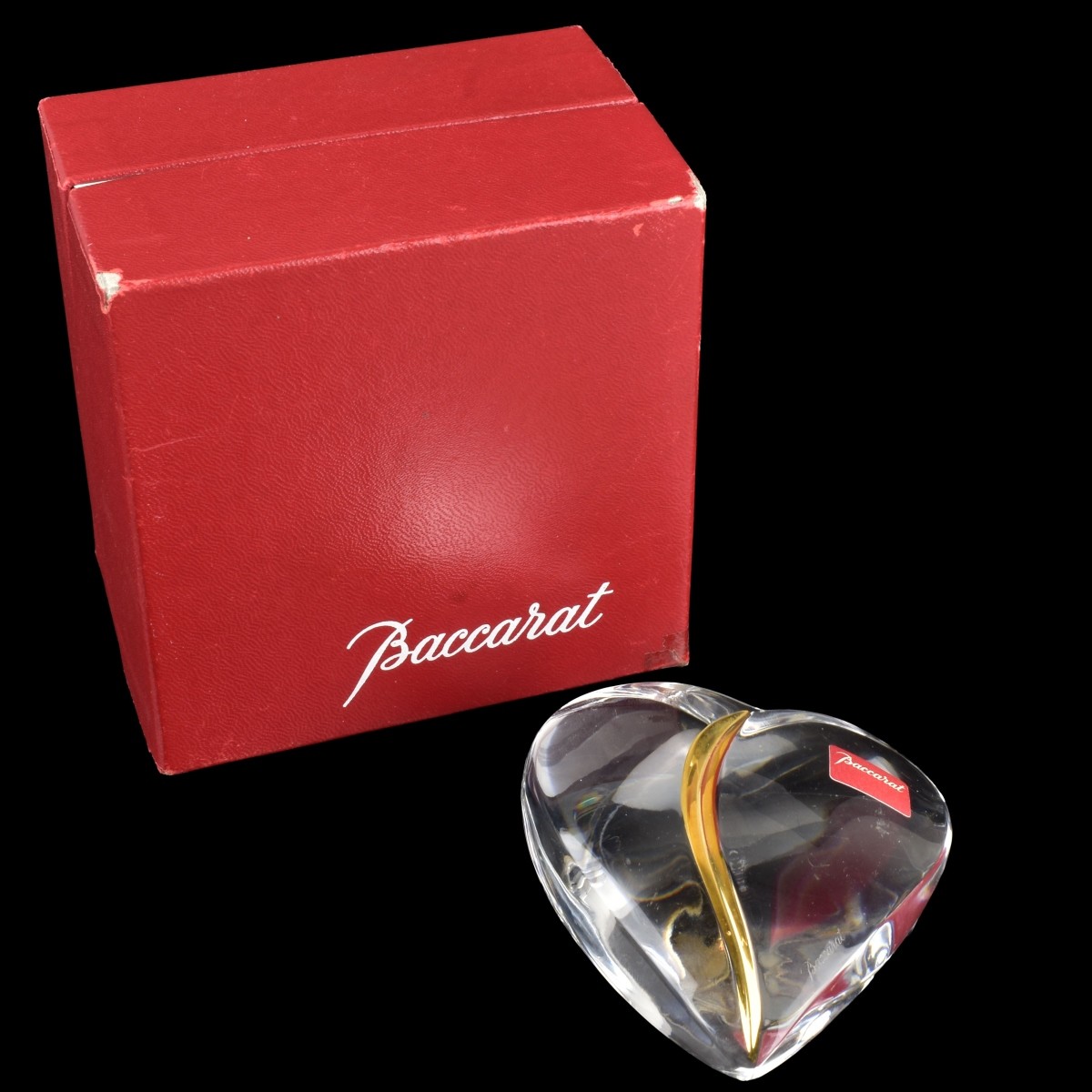 Baccarat Heart Shaped Paper Weight