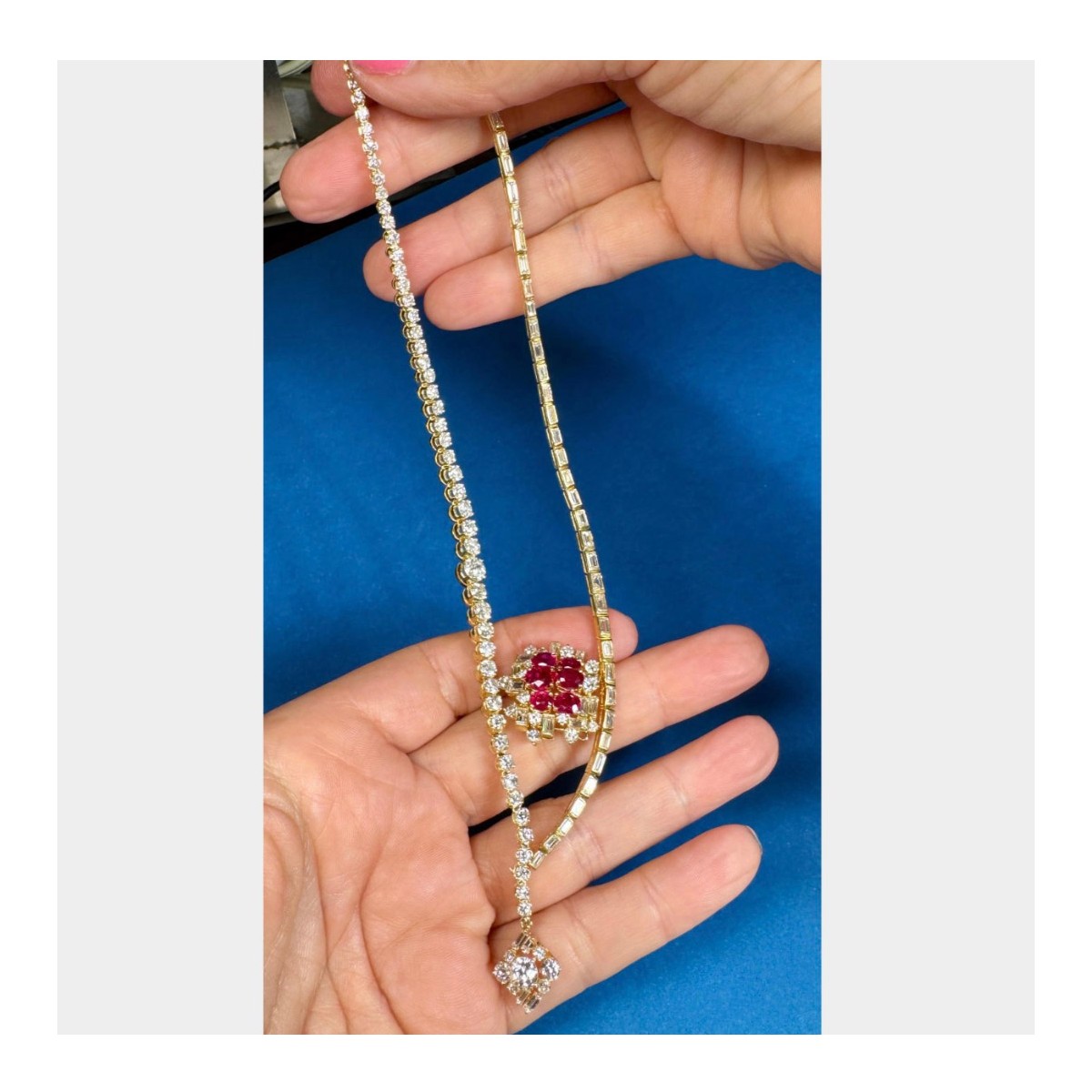 Diamond, Ruby and 18K Necklace