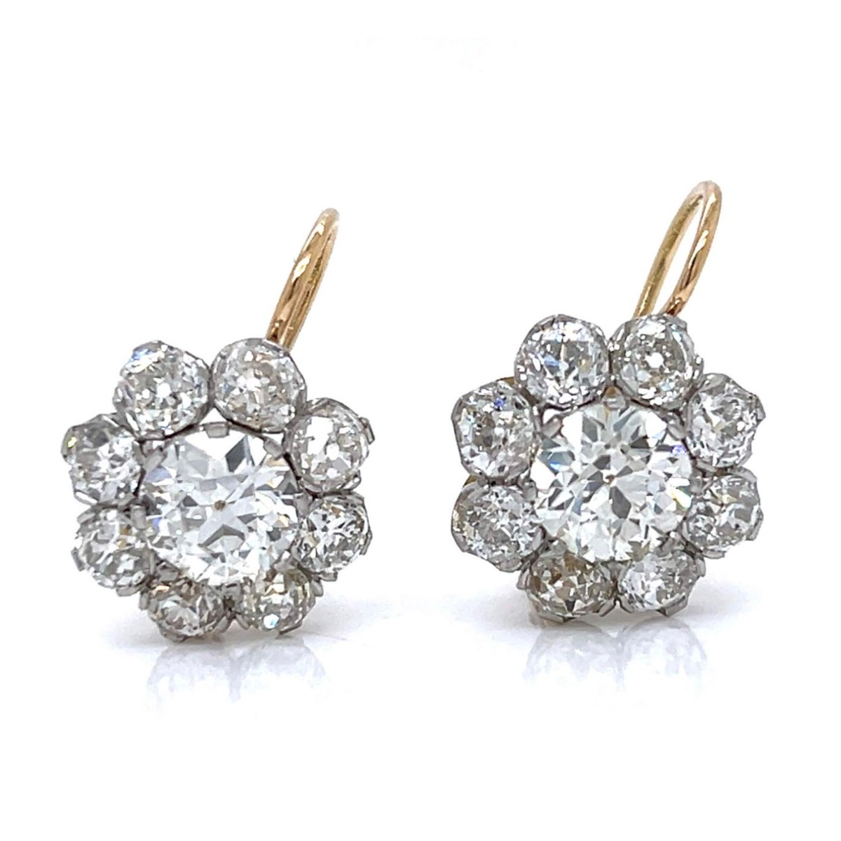 Diamond, Platinum and 18K Earrings
