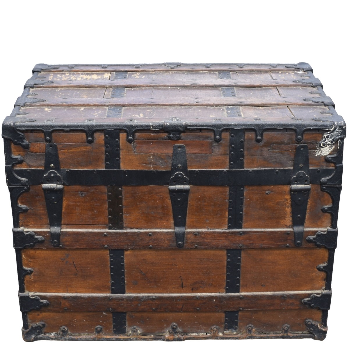 Antique Wood and Metal Steamer Trunk