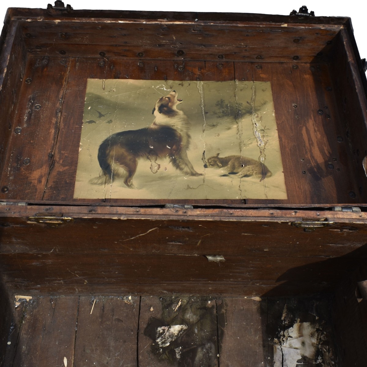 Antique Wood and Metal Steamer Trunk