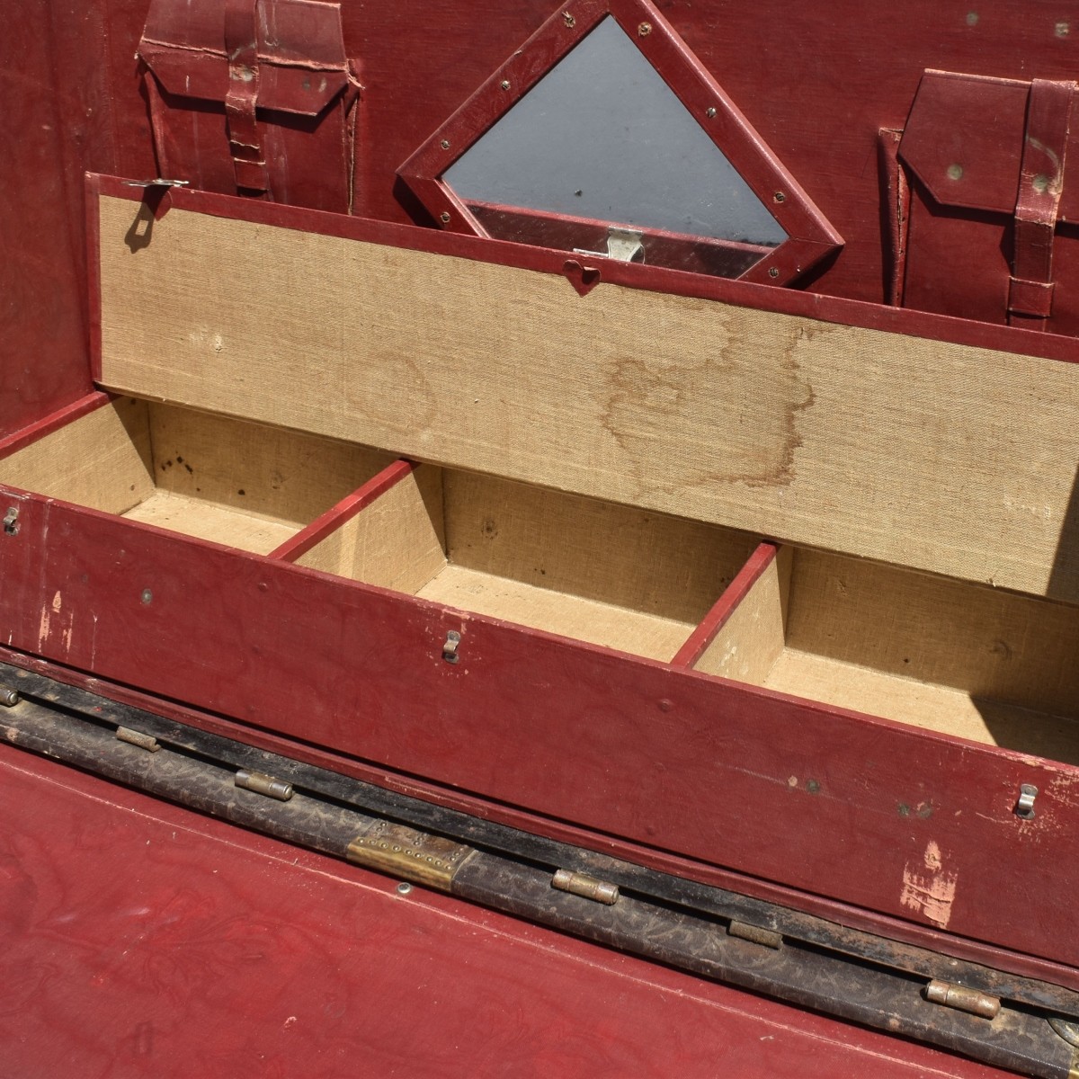 Antique Wood and Leather Steamer Trunk