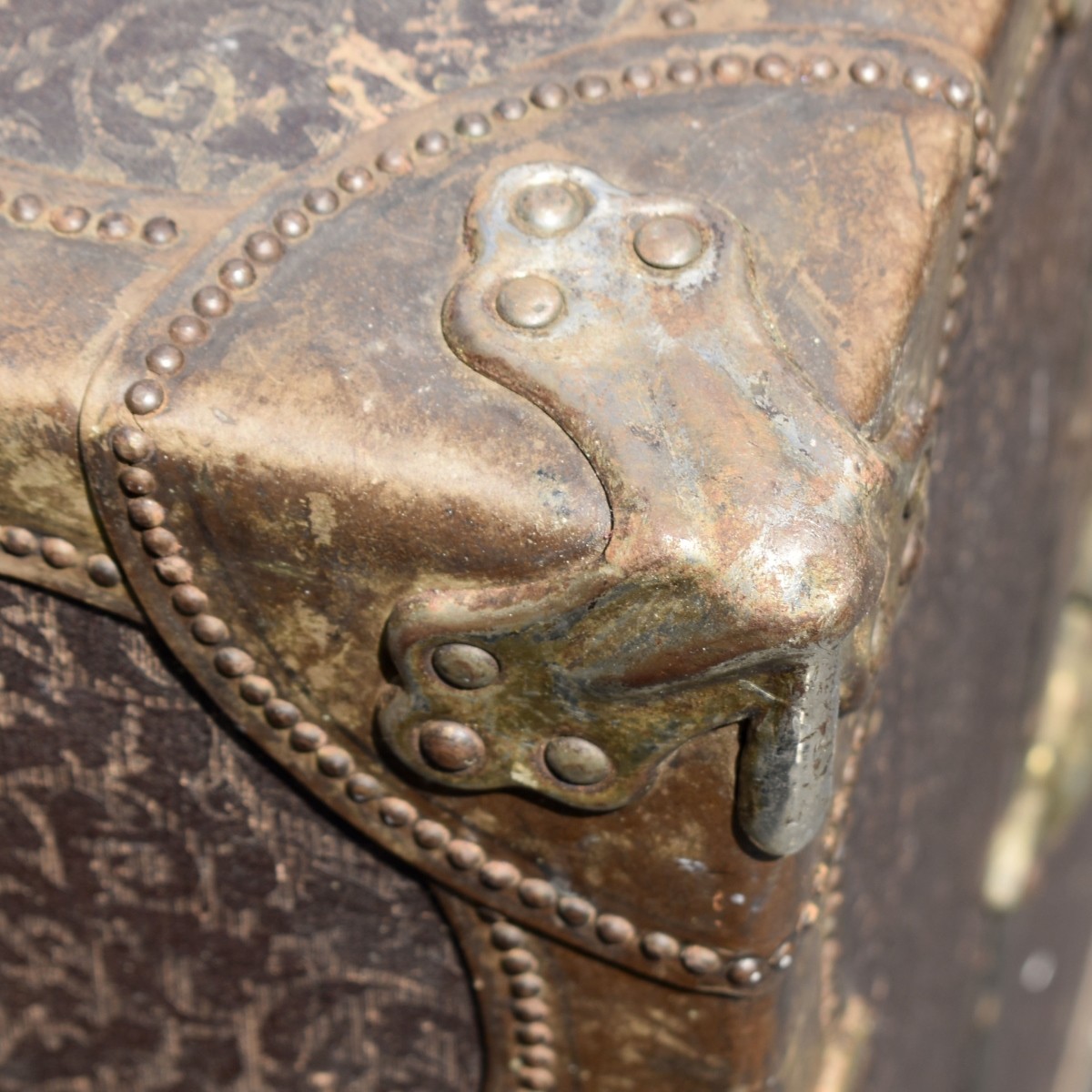 Antique Wood and Leather Steamer Trunk