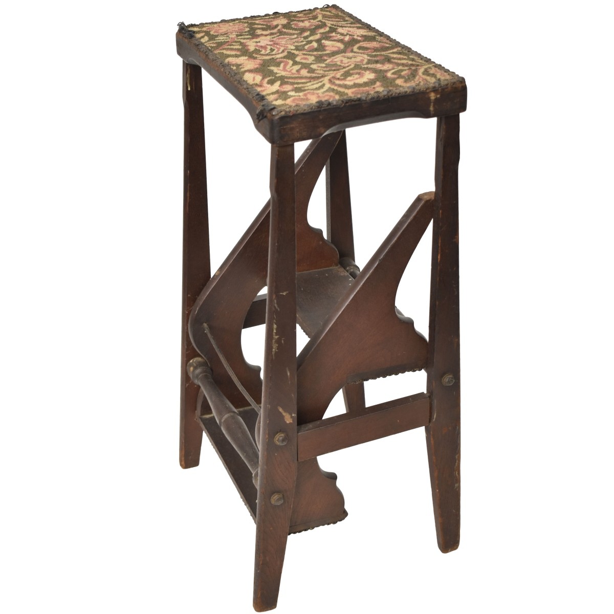 Antique Wooden Library Step Ladder