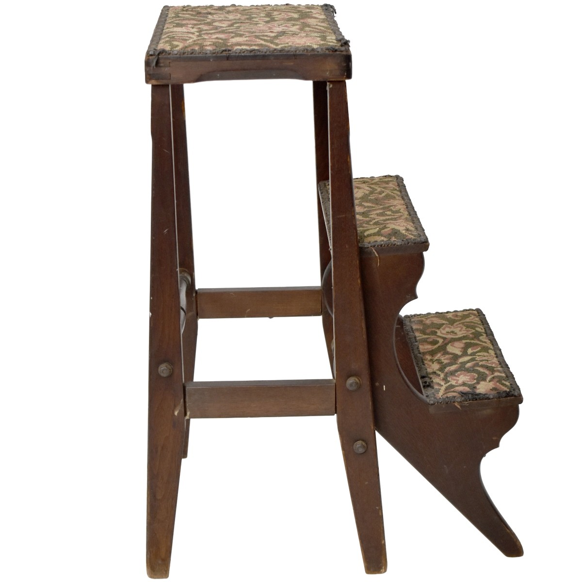 Antique Wooden Library Step Ladder