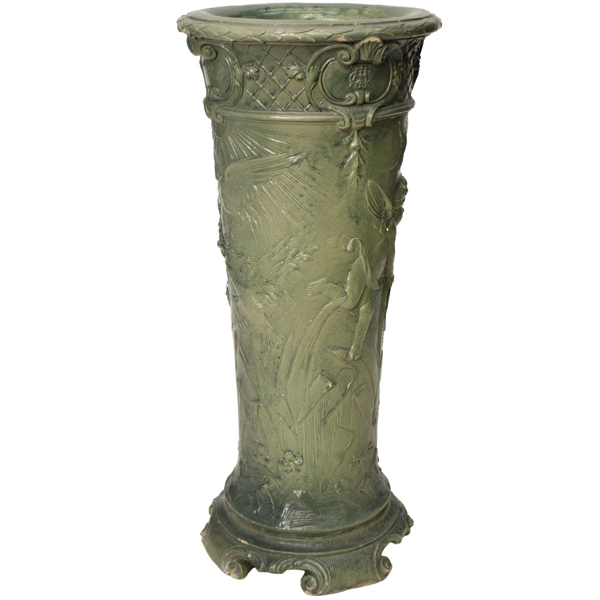 Antique Terra Cotta Umbrella Stand