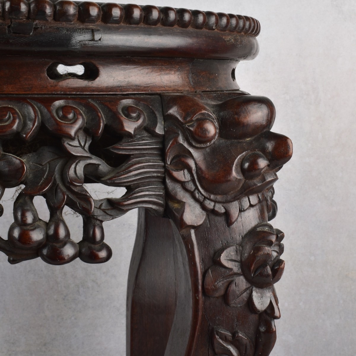 Asian Marble Top Plant Stand