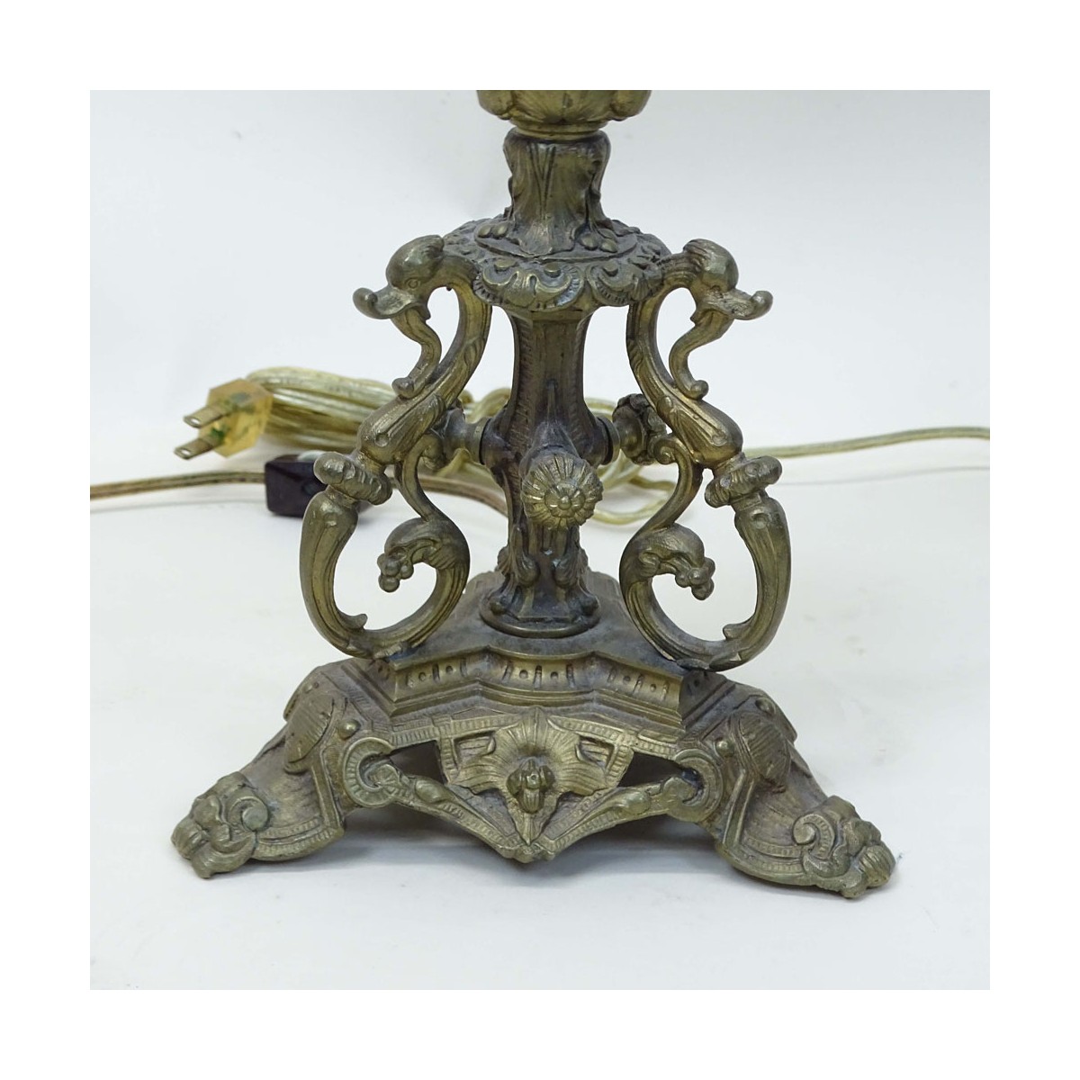 Pair Mid-Century Bronze Candelabra Lamps