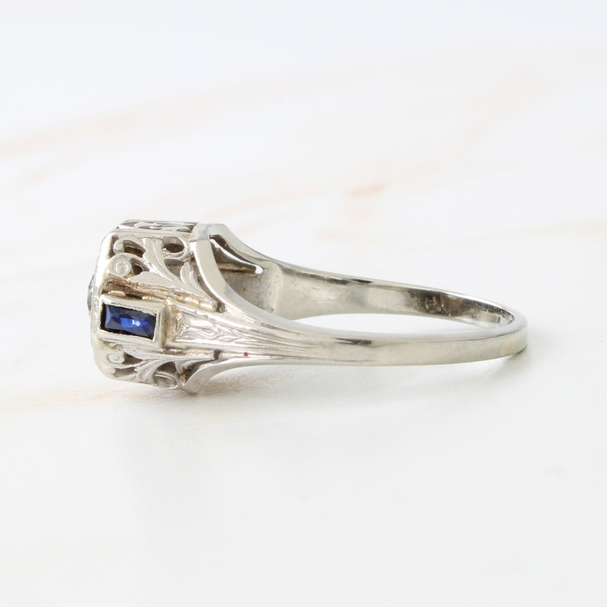 Diamond, Sapphire and 14K Ring