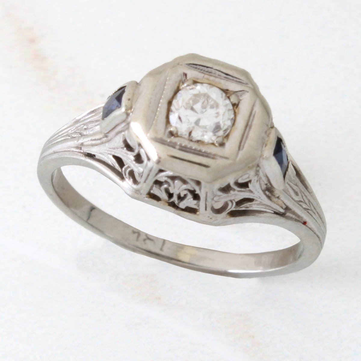 Diamond, Sapphire and 14K Ring