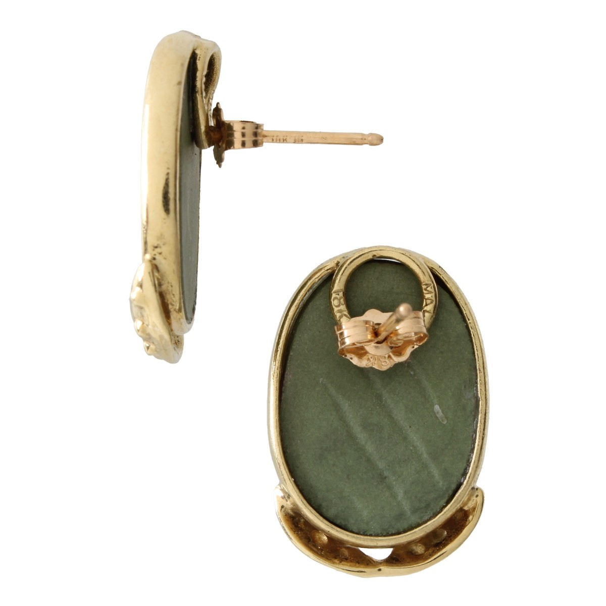 Jasperware and 18K Earrings