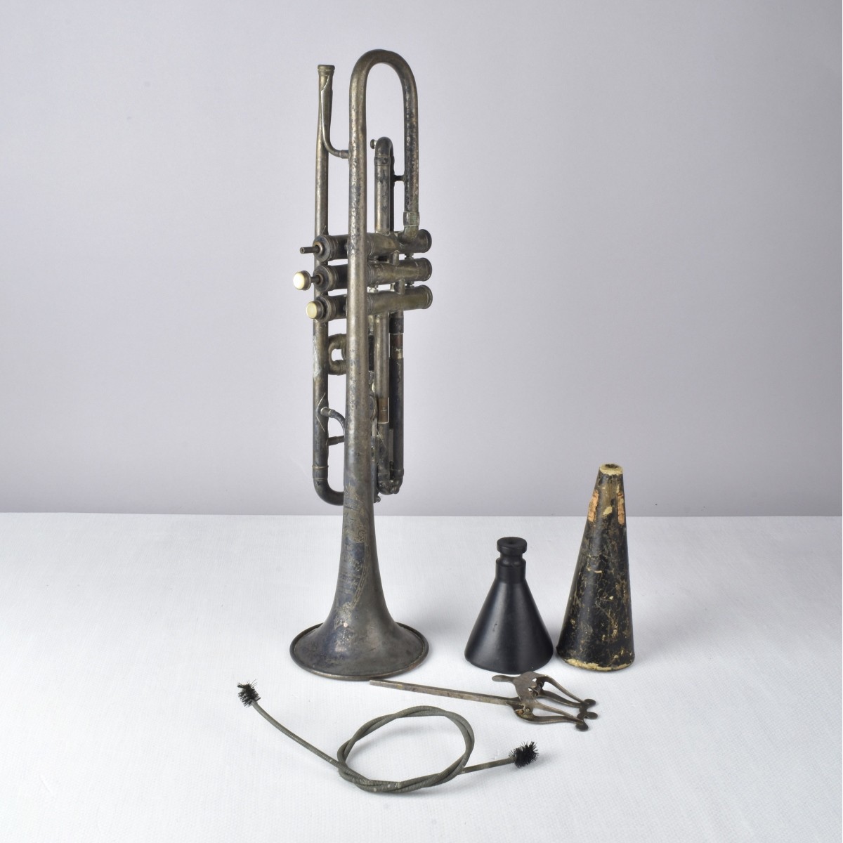 Silver Plate Trumpet with Case