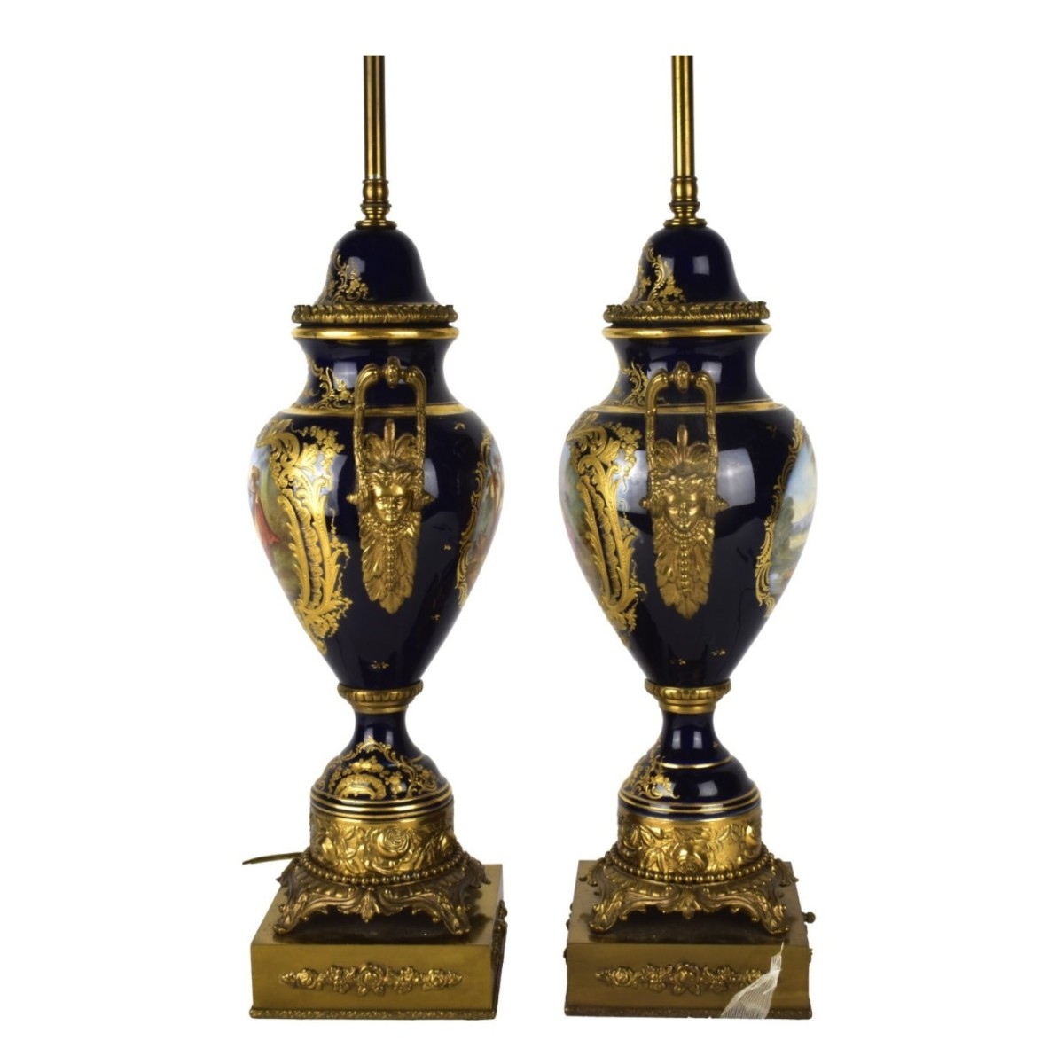 Pair Sevres Lamps with Bronze Mounts