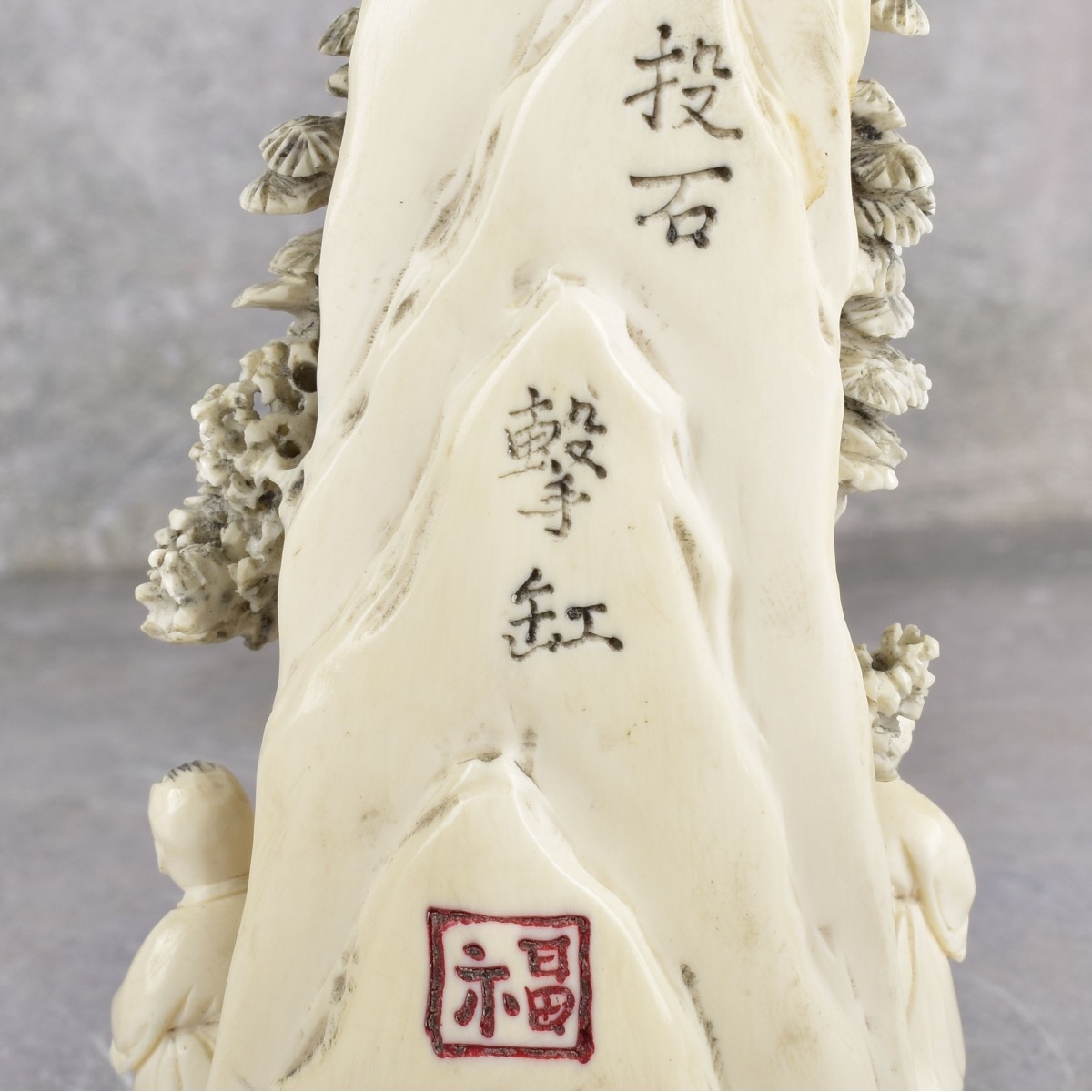 Vintage Japanese Carved Okimono Figures