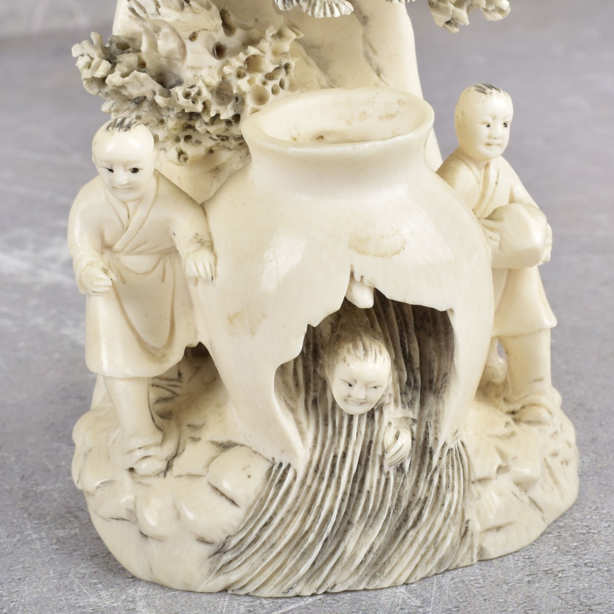 Vintage Japanese Carved Okimono Figures