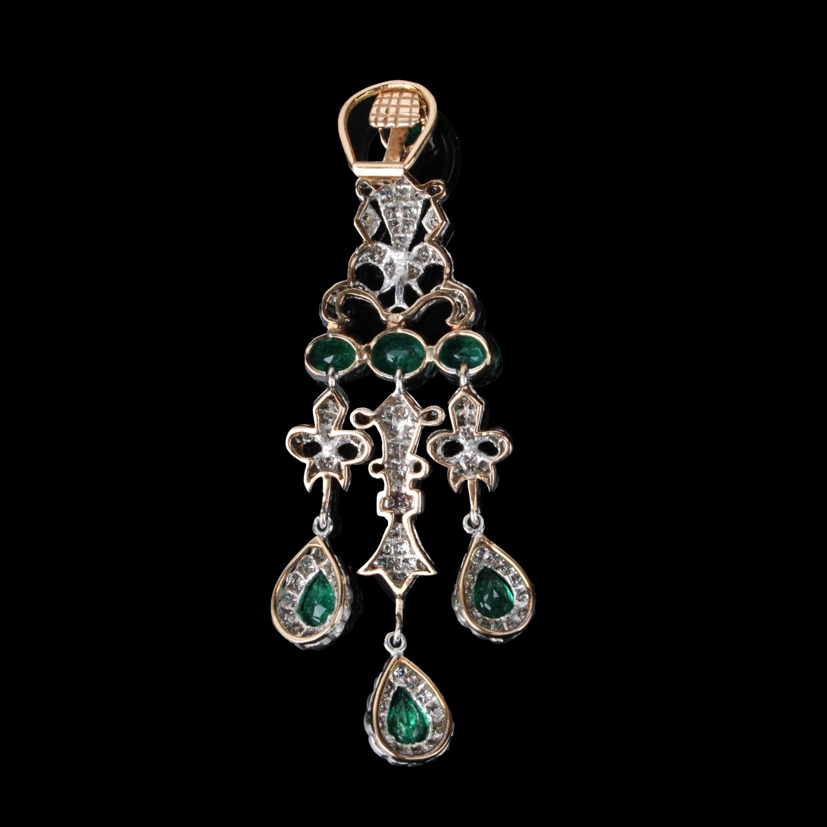 Emerald, Diamond and 14K Necklace Suite