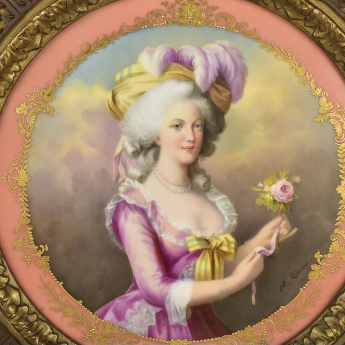 Sevres Style German Porcelain Plaque