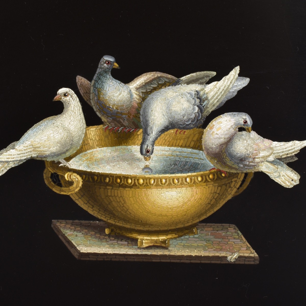 19th Century Micro-Mosaic Doves of Pliny