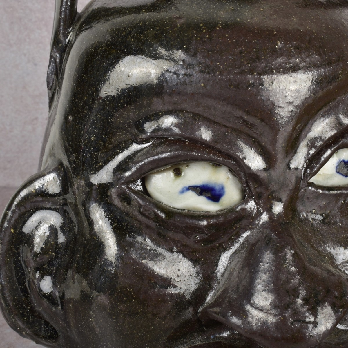 American Folk Art Pottery Face Jugs