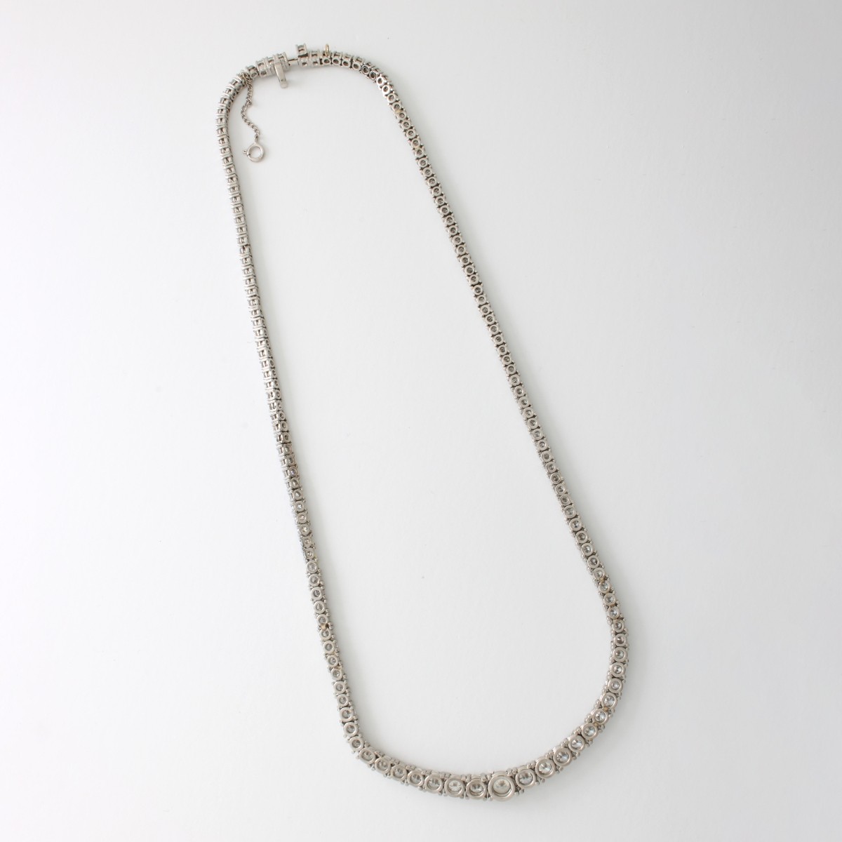 Diamond and Platinum Tennis Necklace