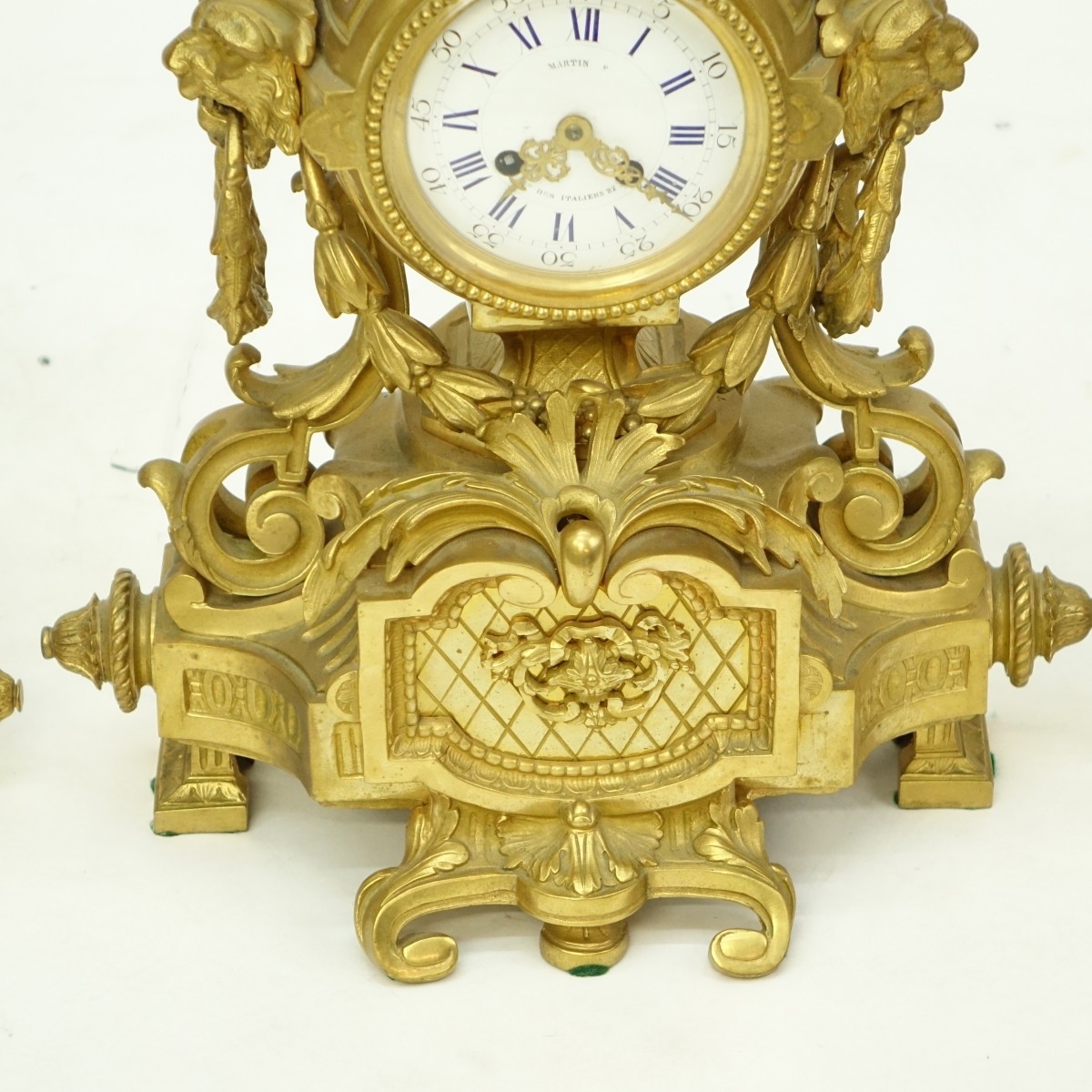 19C French Louis XVI Style Gilt Bronze Clock