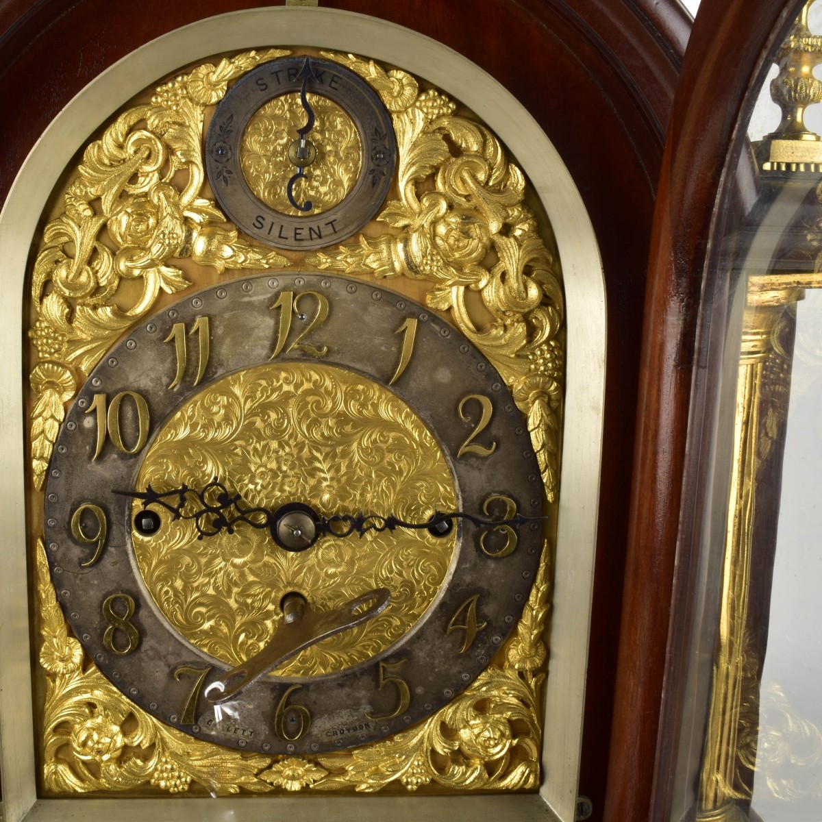 Gillett and Company Mahogany Table Clock