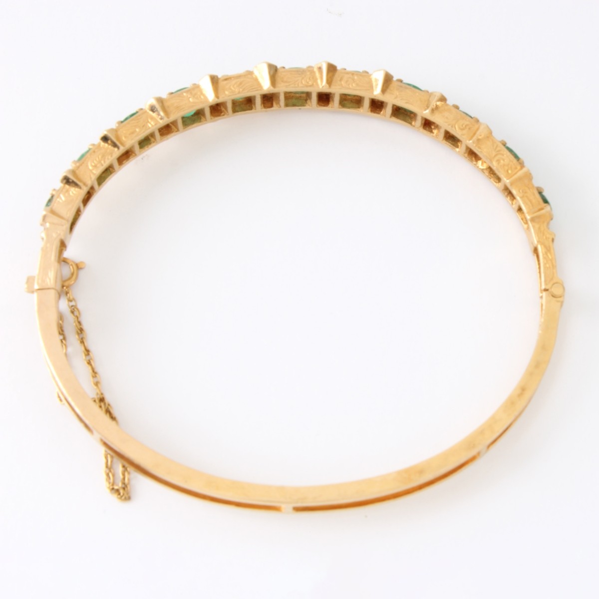 Emerald, Diamond and 14K Bracelet